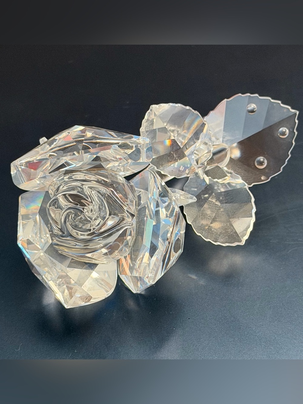 Swarovski Silver Crystal Rose Retired 7478 Does not come in original Box